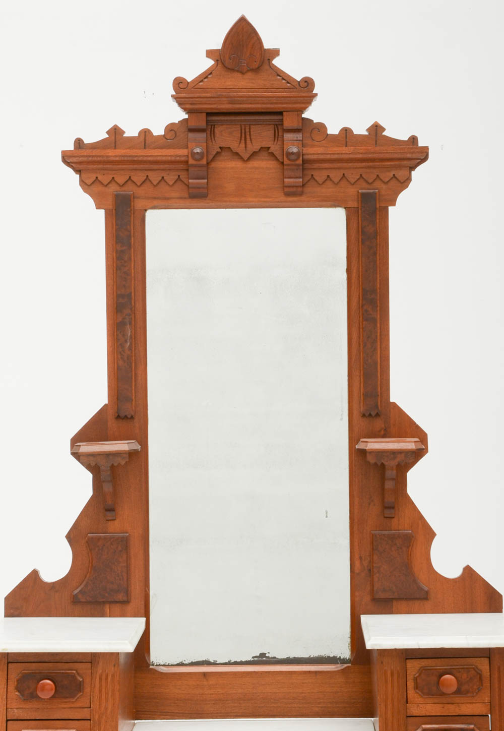 Victorian Eastlake Marble Top Dresser and Mirror