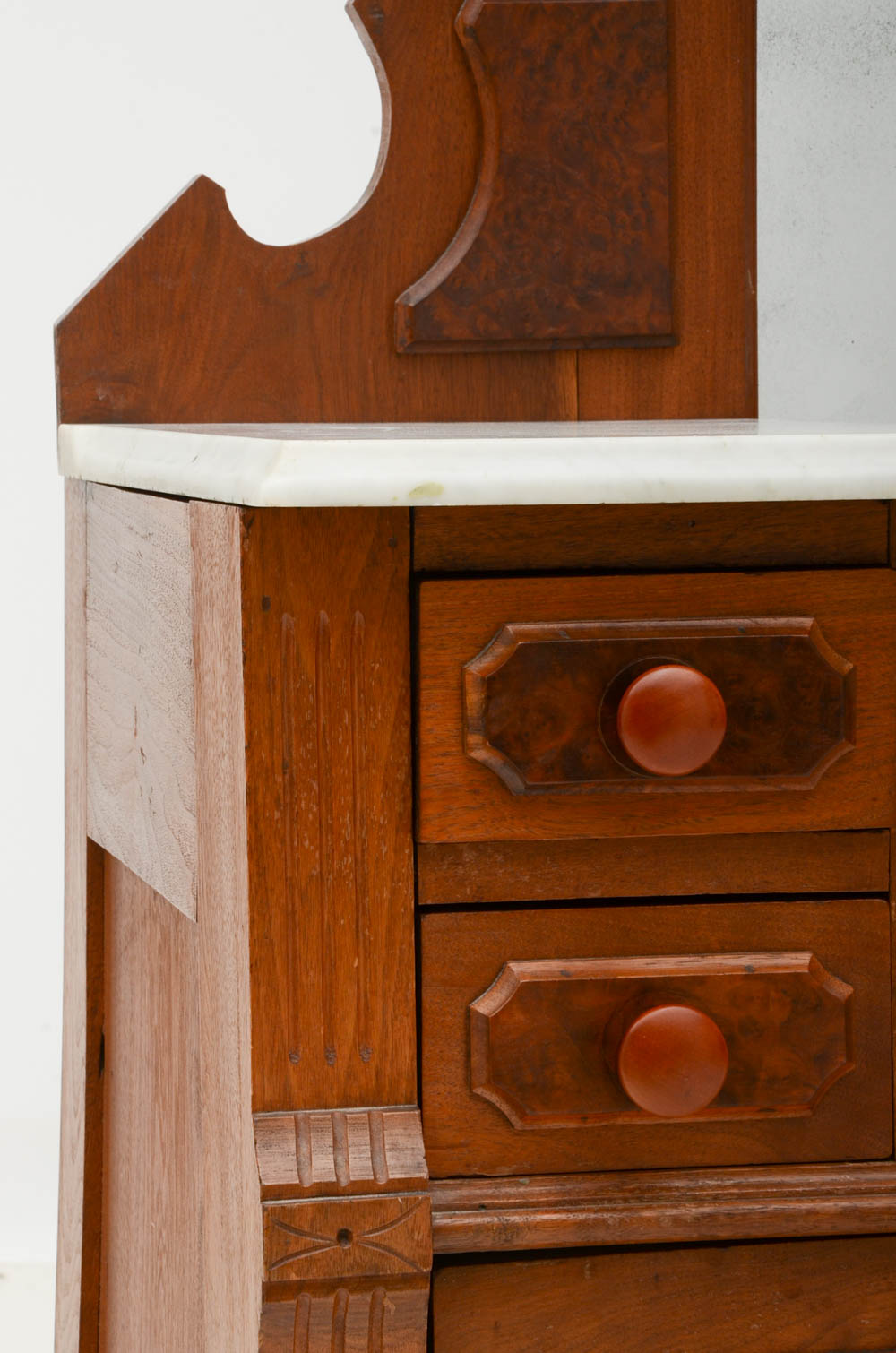 Victorian Eastlake Marble Top Dresser and Mirror