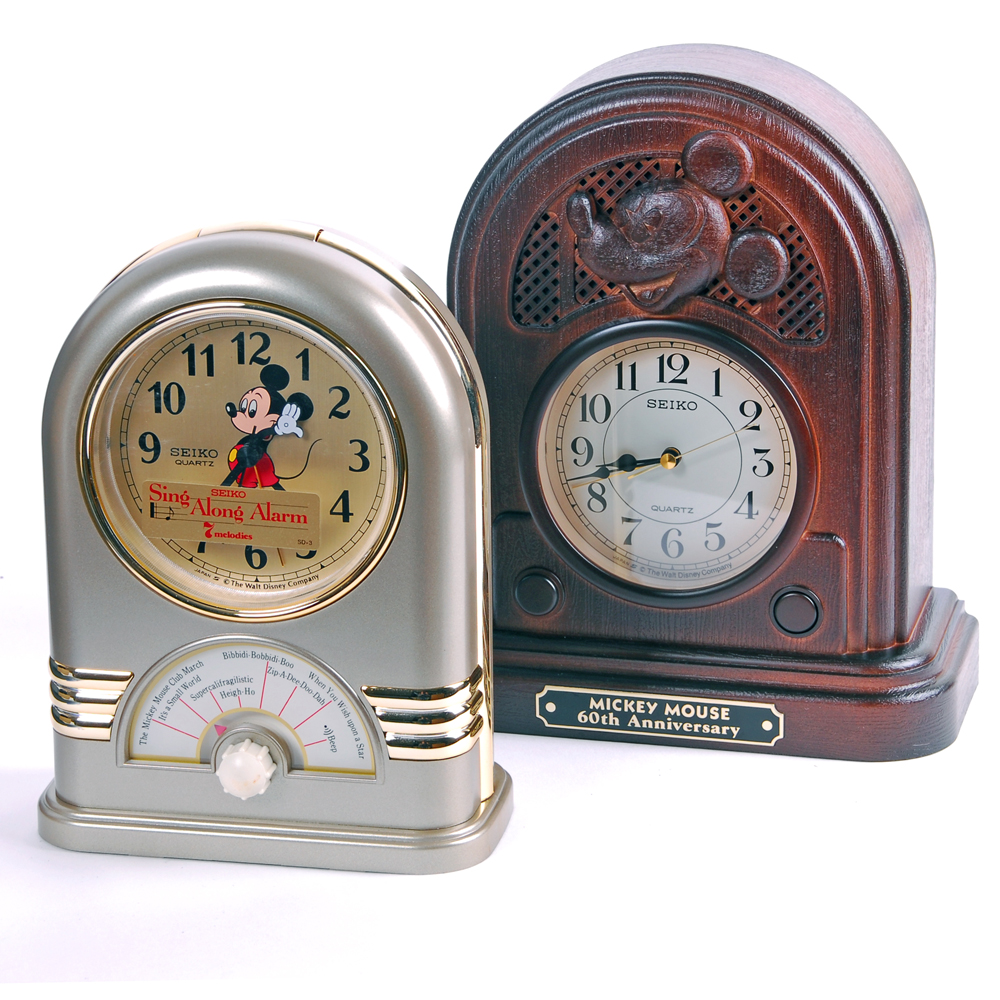 Seiko Quartz Clocks Featuring Mickey Mouse