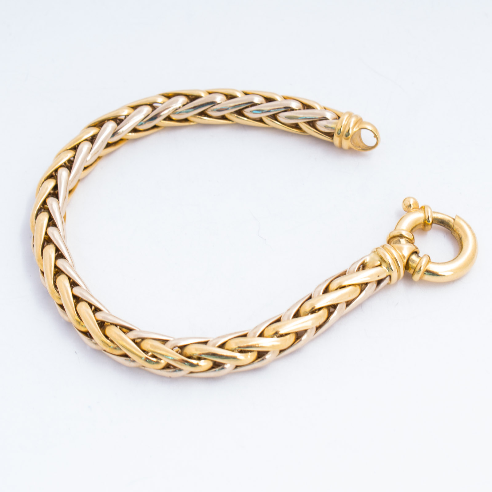 18K Yellow Gold Wheat Link Bracelet