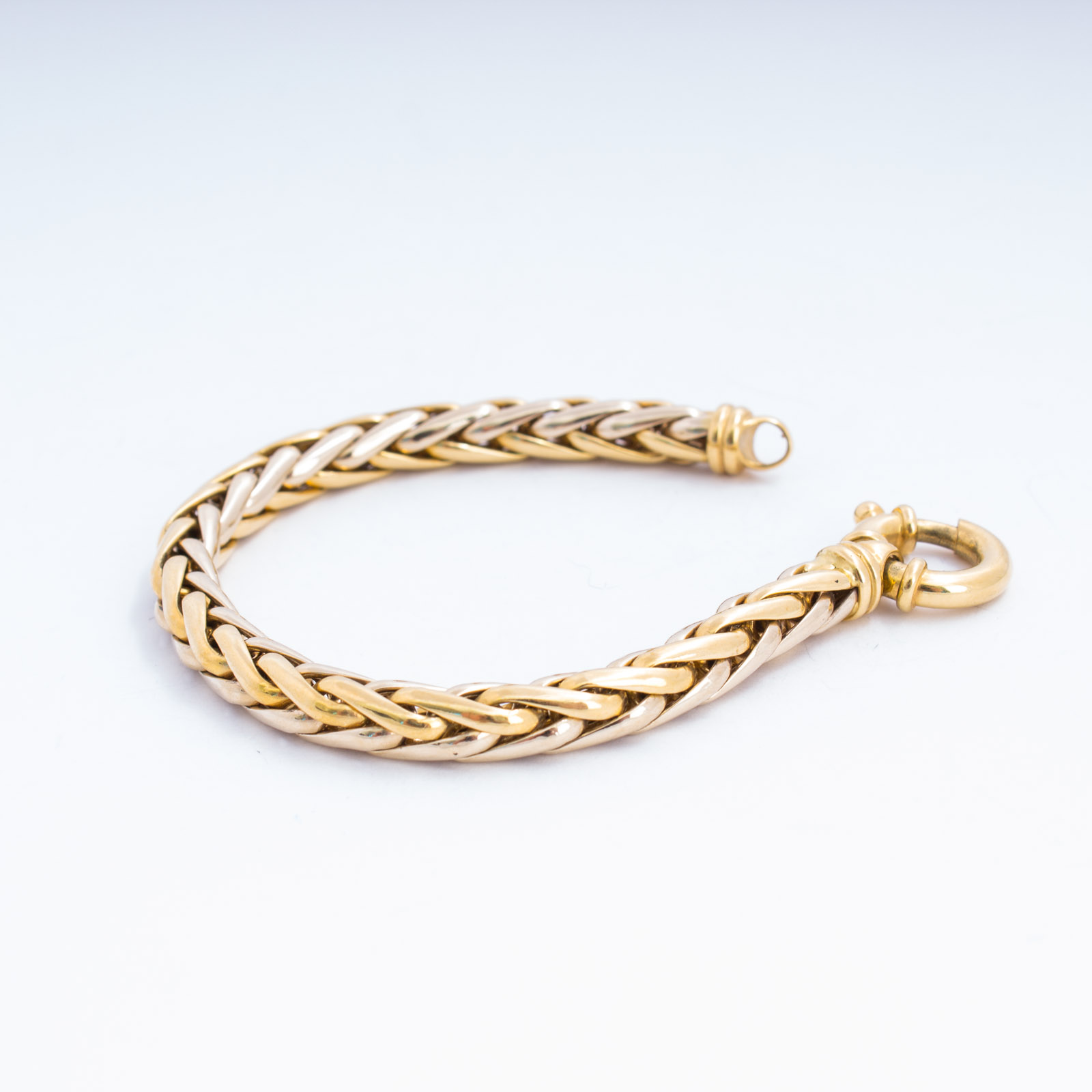 18K Yellow Gold Wheat Link Bracelet