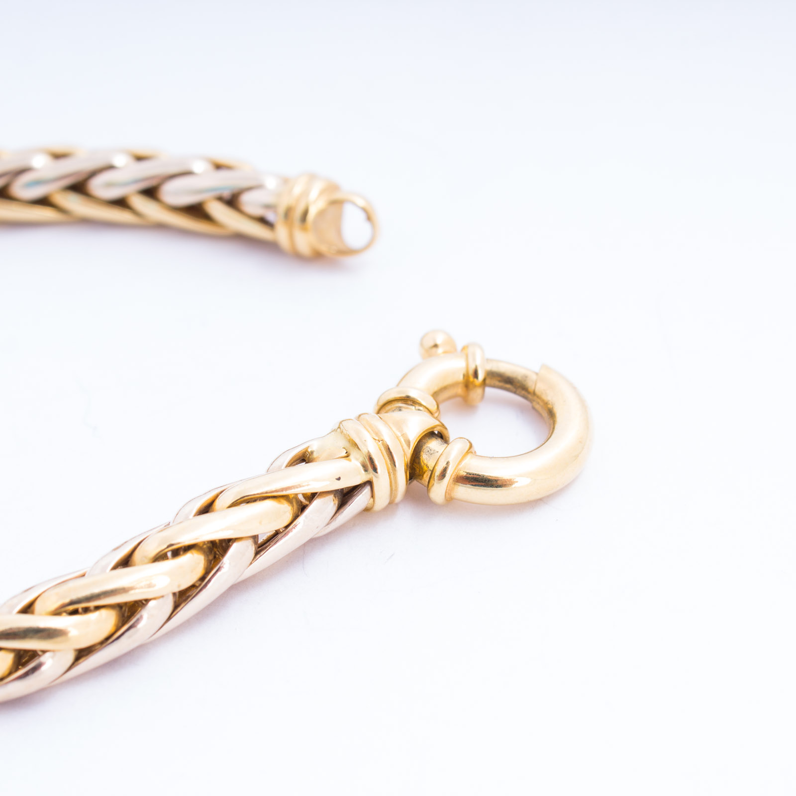 18K Yellow Gold Wheat Link Bracelet