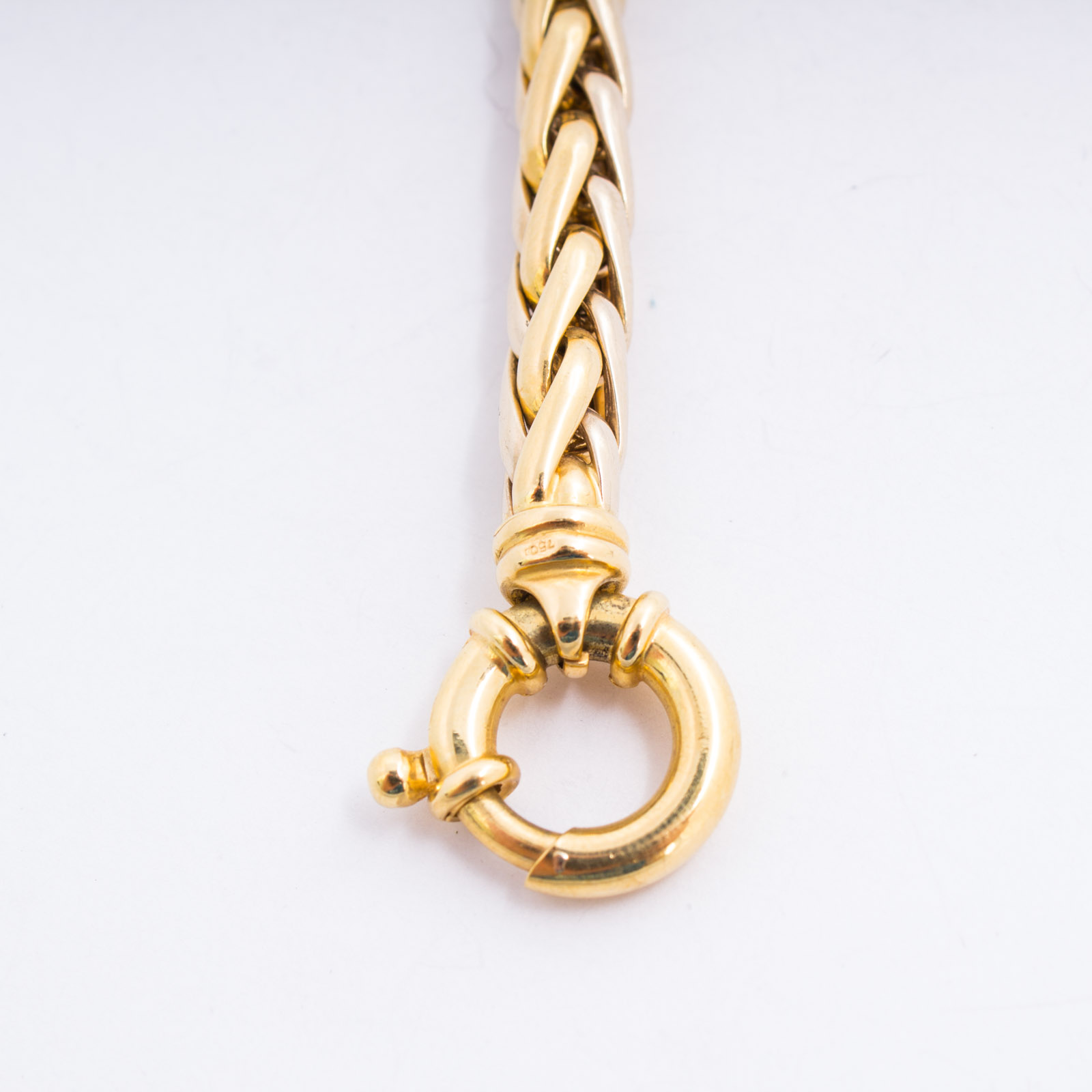 18K Yellow Gold Wheat Link Bracelet