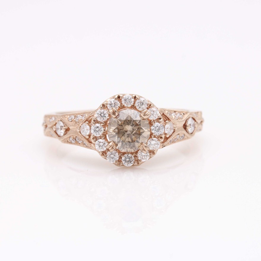 14K Rose Gold Diamond Ring by Michael Christoff