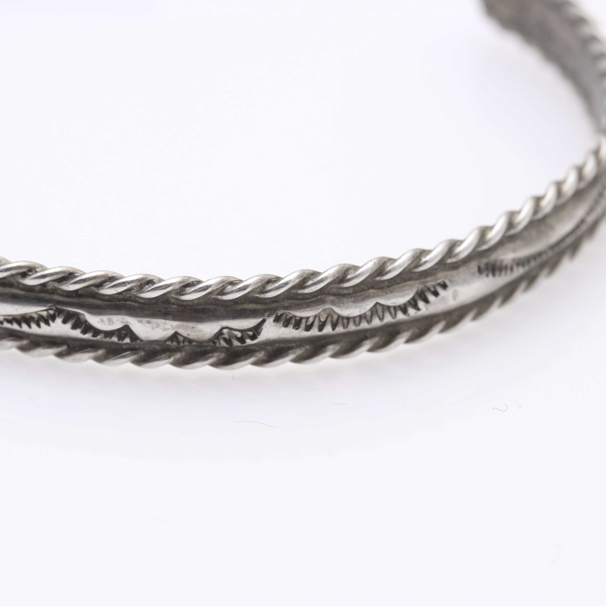 Silver Tone Interlocking Bangles and Cuff