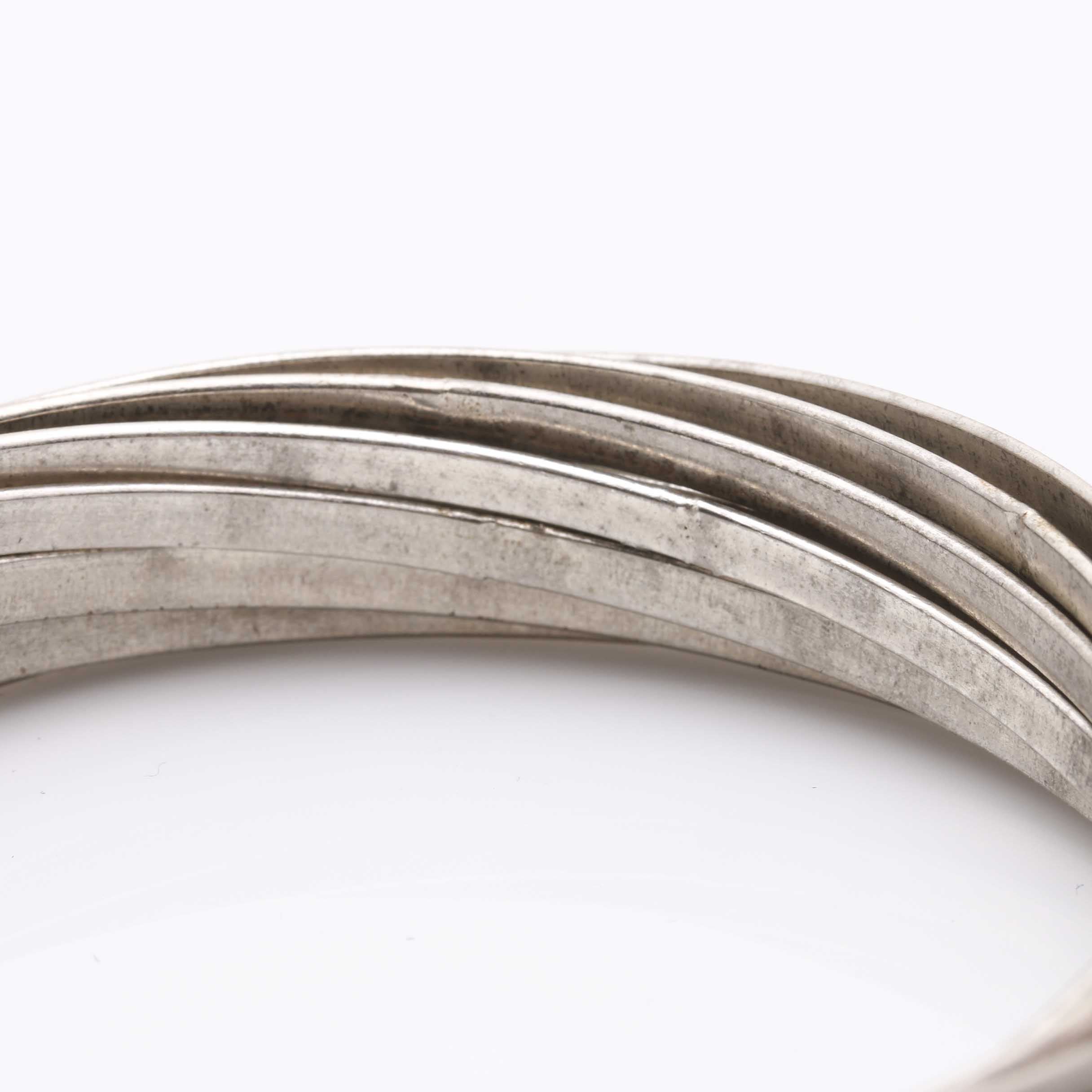 Silver Tone Interlocking Bangles and Cuff