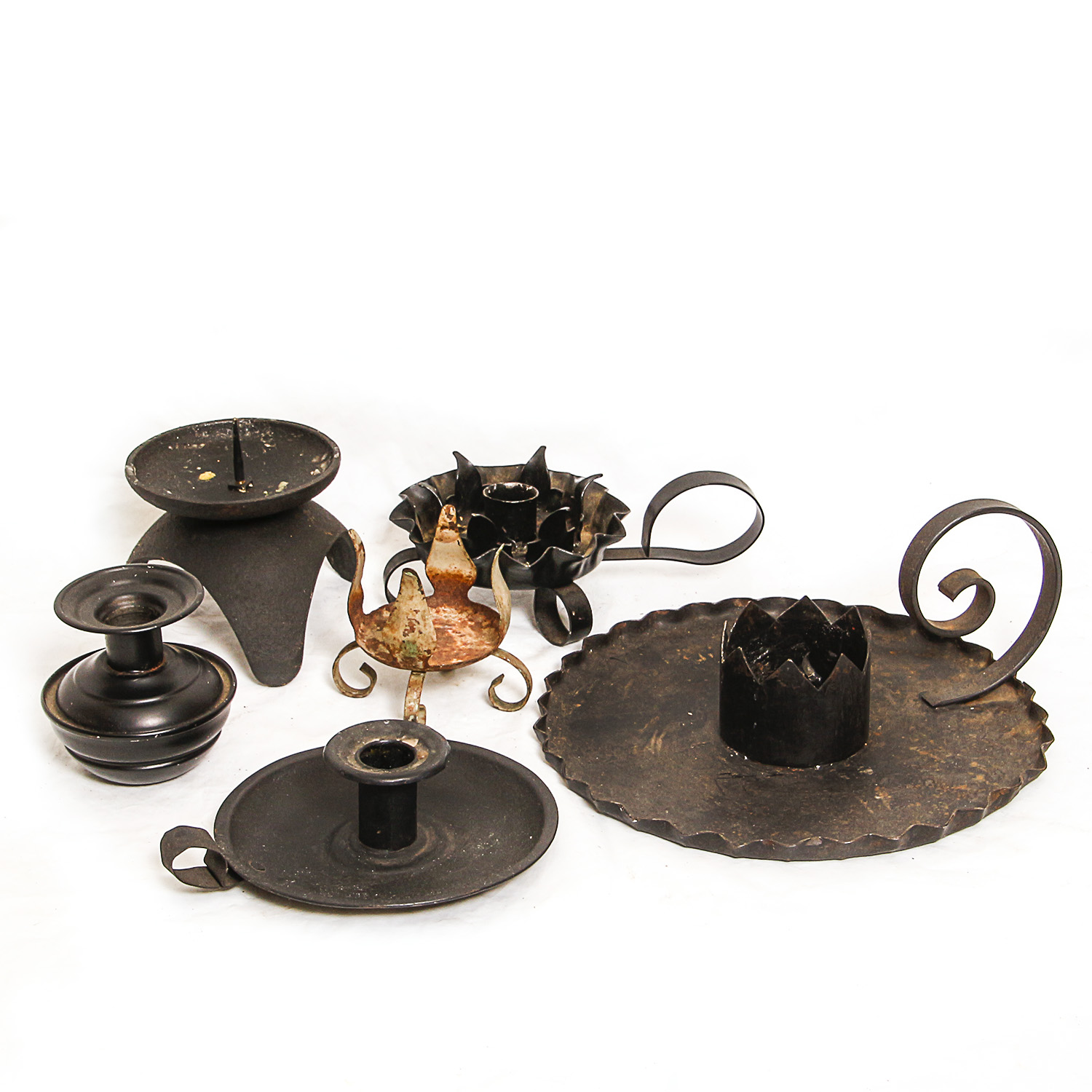 Collection of Vintage Metal Candle Stick Holders