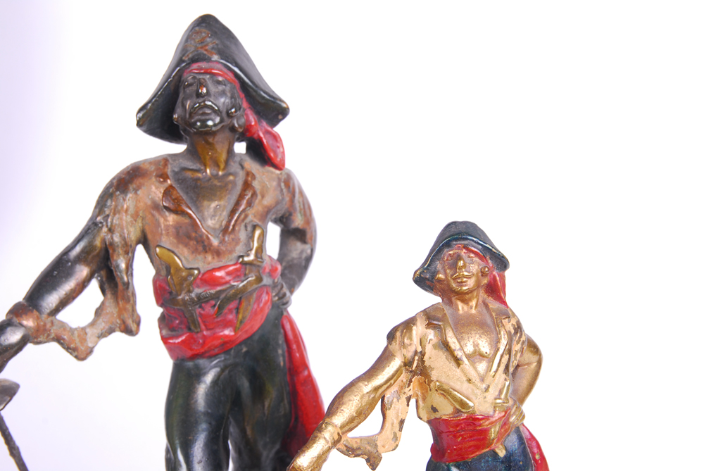 Bronze Plated Pirate Statues After Paul Herzel