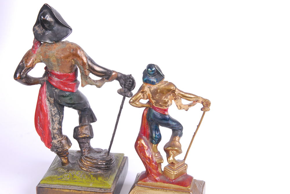 Bronze Plated Pirate Statues After Paul Herzel