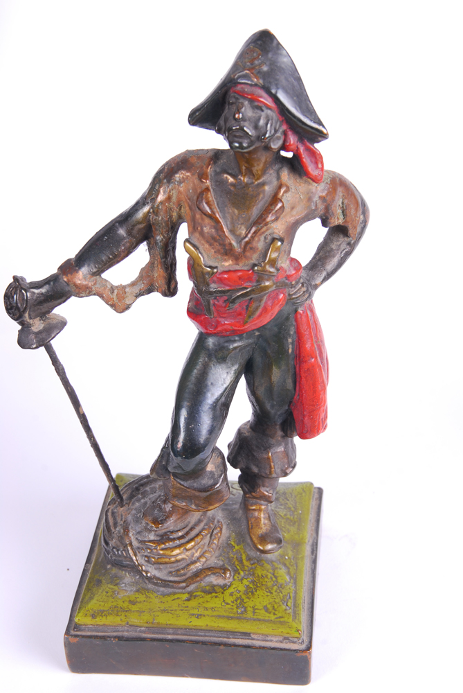 Bronze Plated Pirate Statues After Paul Herzel