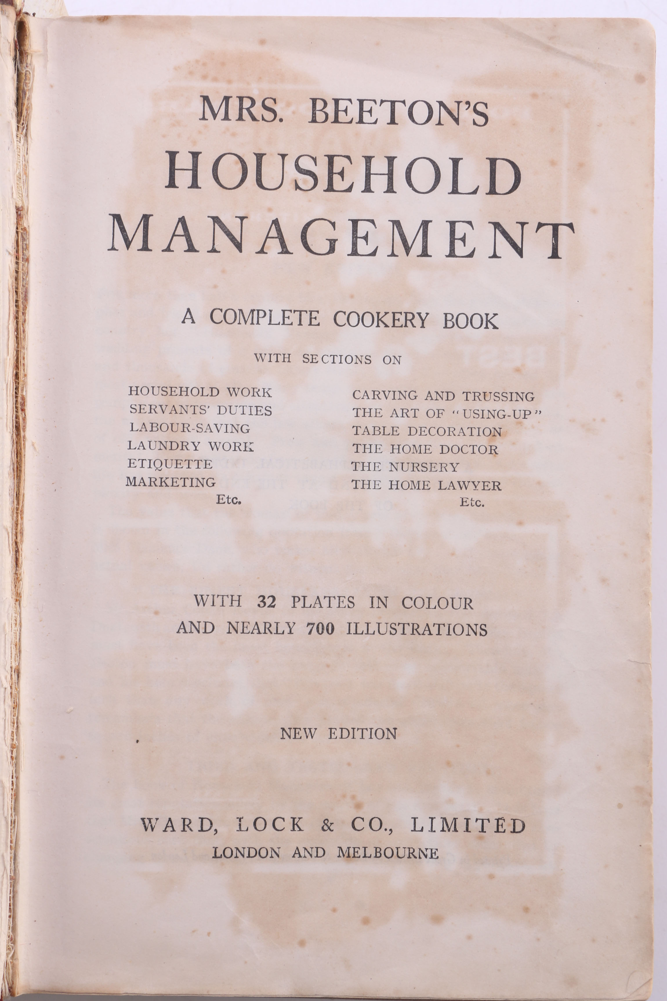 New Edition Copy of "Mrs. Beeton's Household Management"