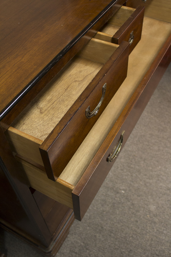 National Mount Airy Cherry Wood Stacked Chest of Drawers