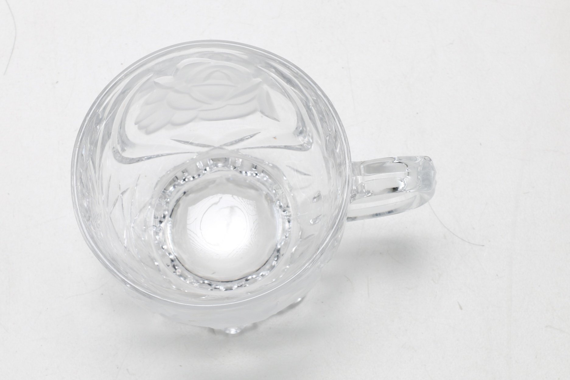 Vintage Etched Glass Luncheon Tray Set