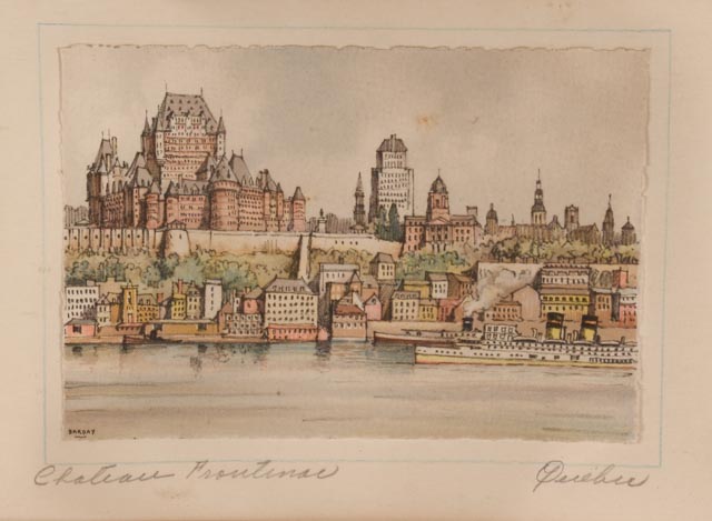 Barday Hand-Pulled Lithograph "Chateau Frontenac, Quebec"