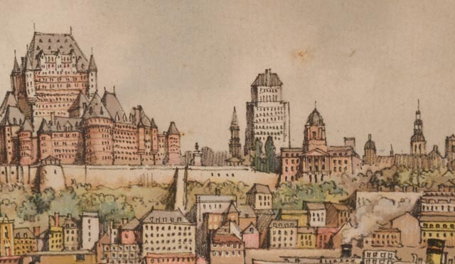 Barday Hand-Pulled Lithograph "Chateau Frontenac, Quebec"