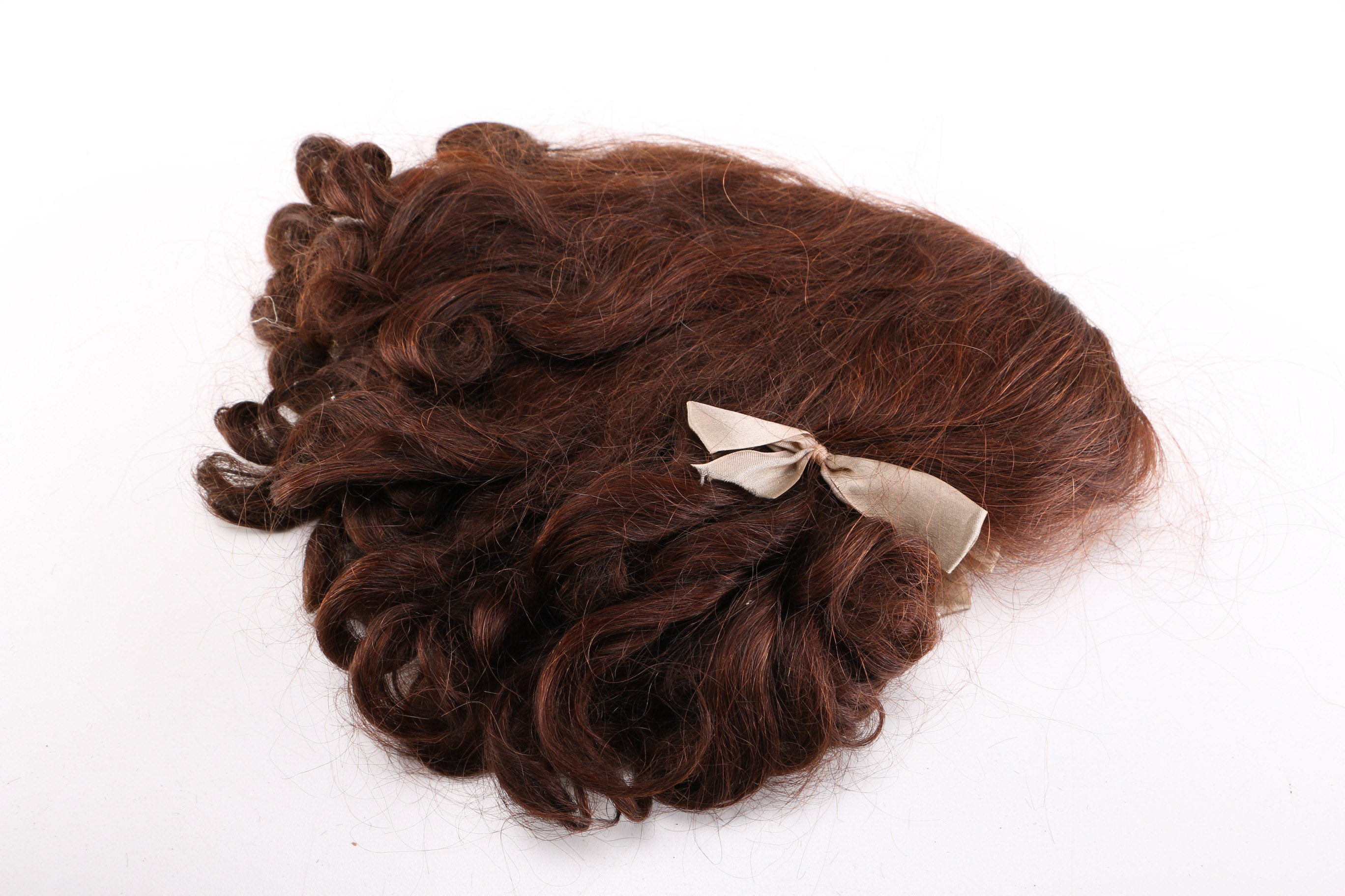 1930s J.D. Kestner Porcelain Doll Head with Brunette Wig