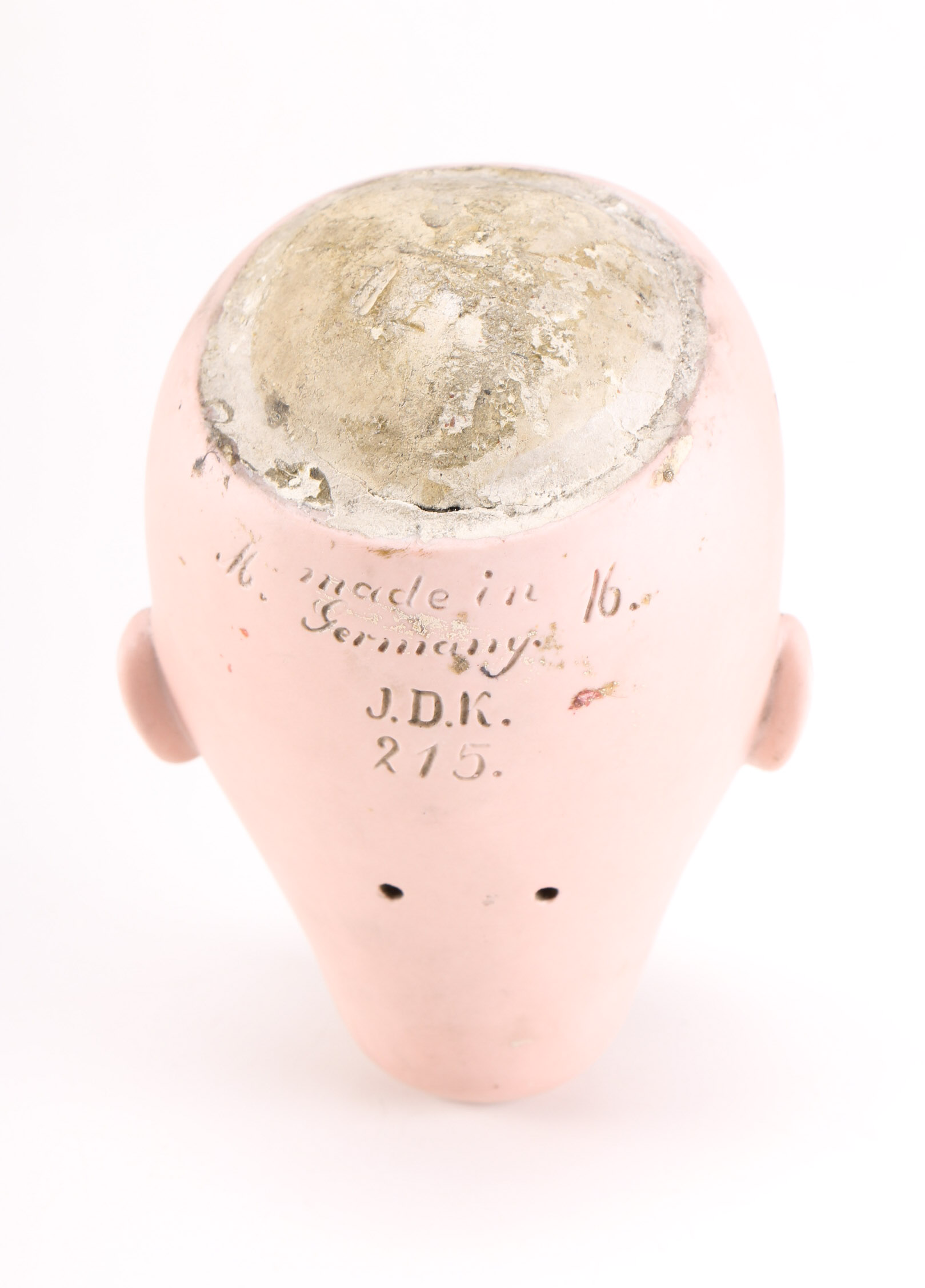 1930s J.D. Kestner Porcelain Doll Head with Brunette Wig