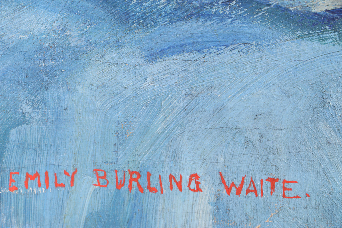 Emily B. Waite Oil Painting on Canvas Portrait of Mother and Child