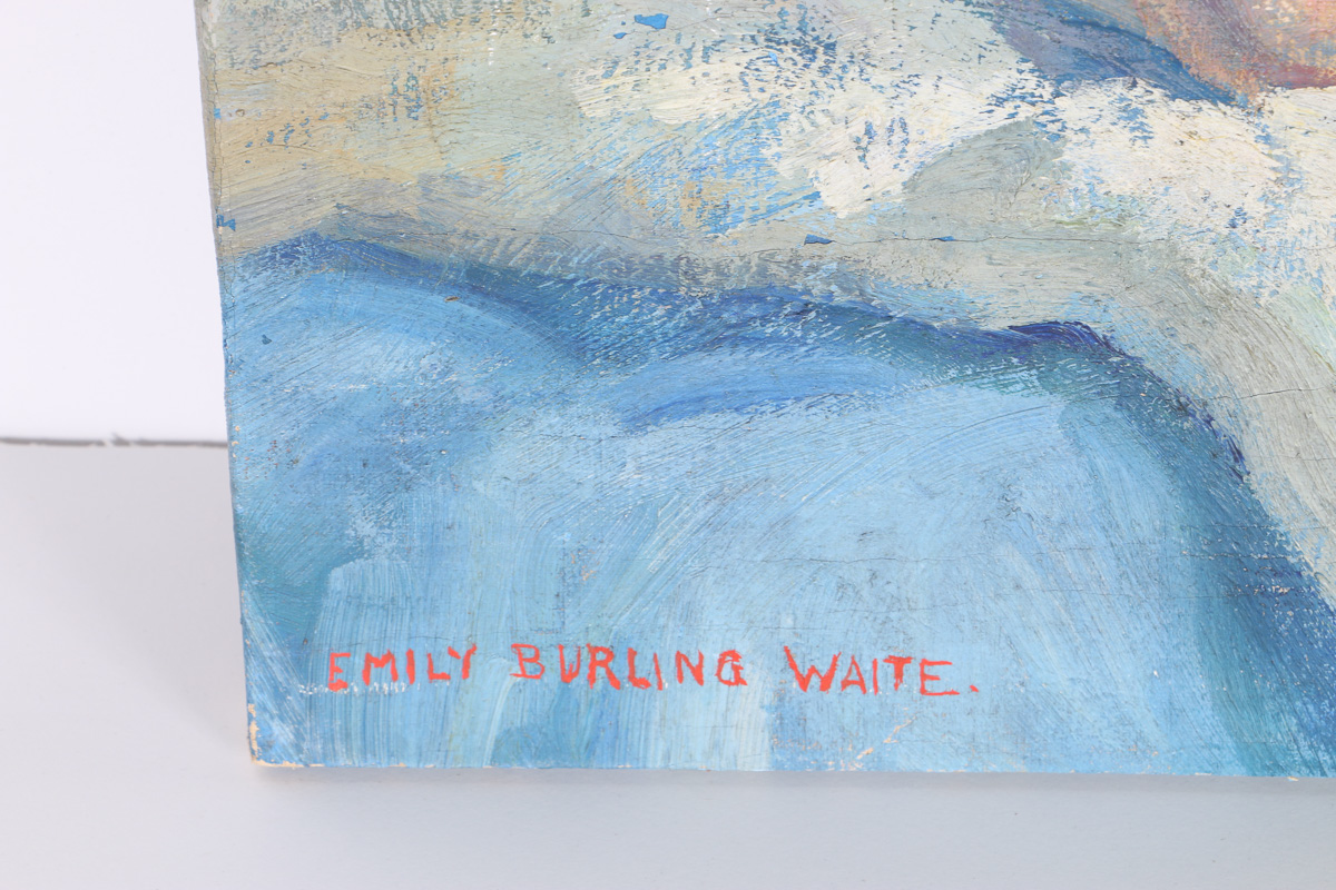 Emily B. Waite Oil Painting on Canvas Portrait of Mother and Child