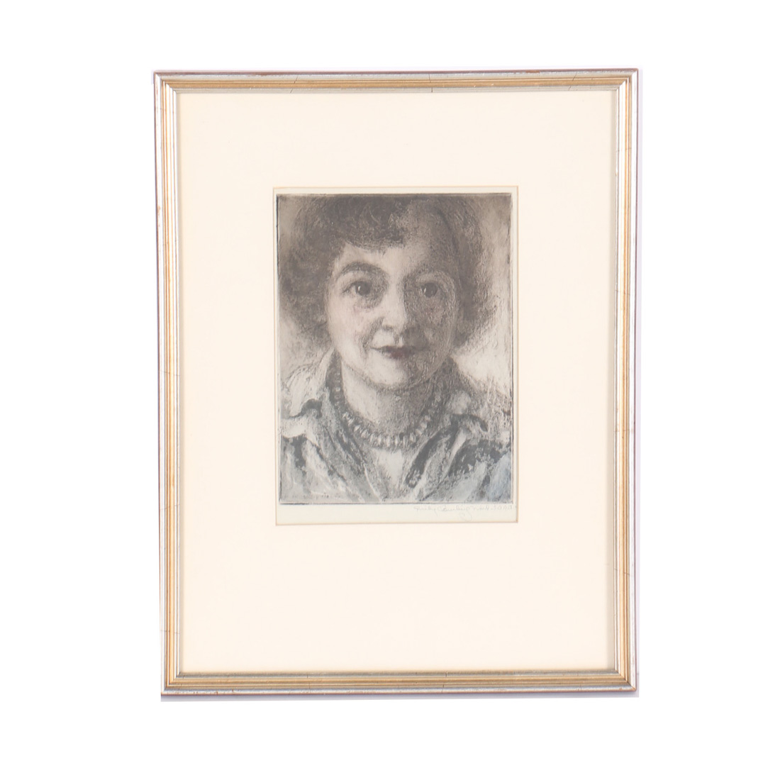 Emily B. Waite Self Portrait Etching on Paper