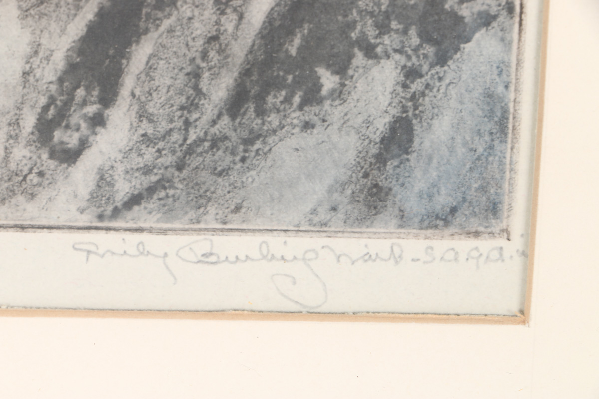 Emily B. Waite Self Portrait Etching on Paper