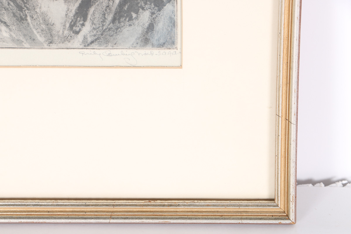 Emily B. Waite Self Portrait Etching on Paper