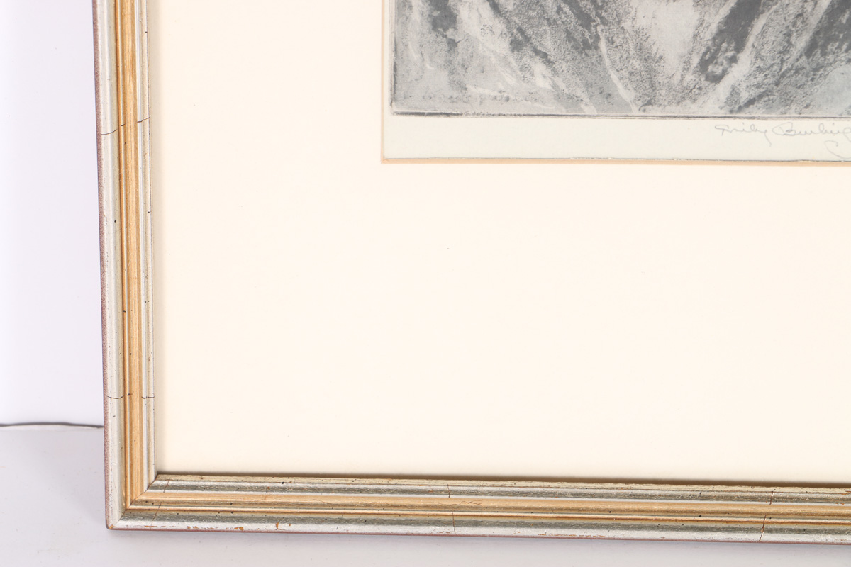 Emily B. Waite Self Portrait Etching on Paper