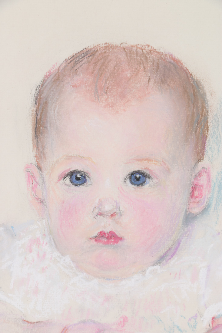Emily B. Waite Pastel Drawing on Paper Portrait of a Baby
