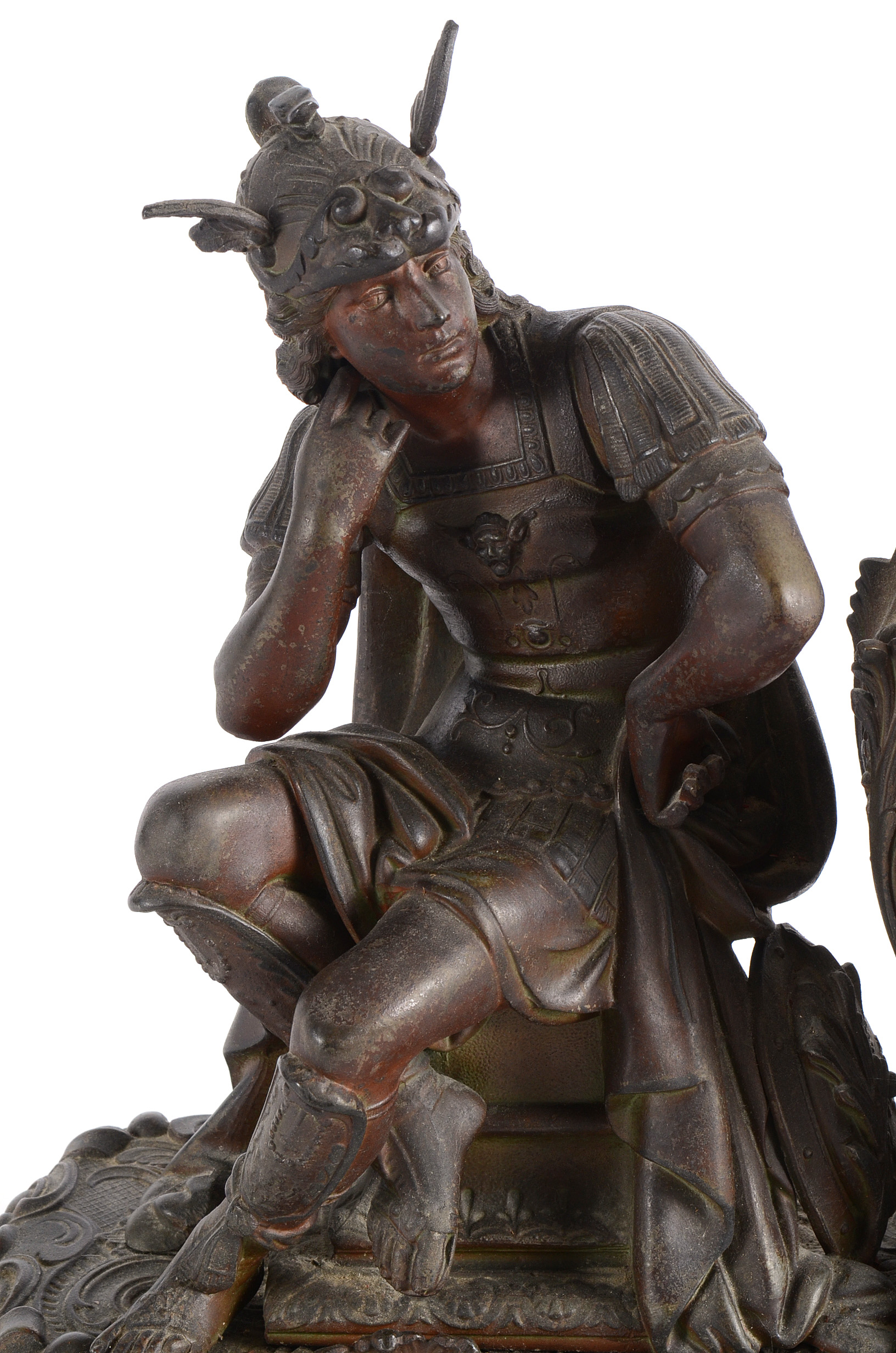 Ansonia Cast Spelter Figural Mantel Clock