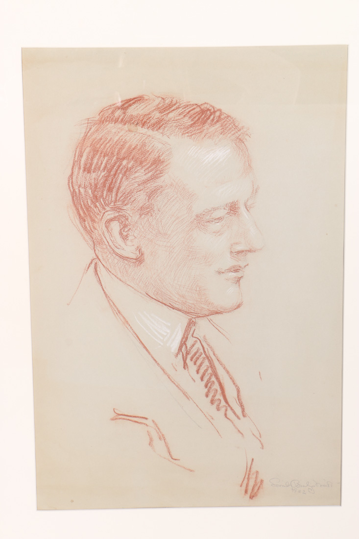 Emily B. Waite Conté Crayon Drawing on Paper Portrait of a Man