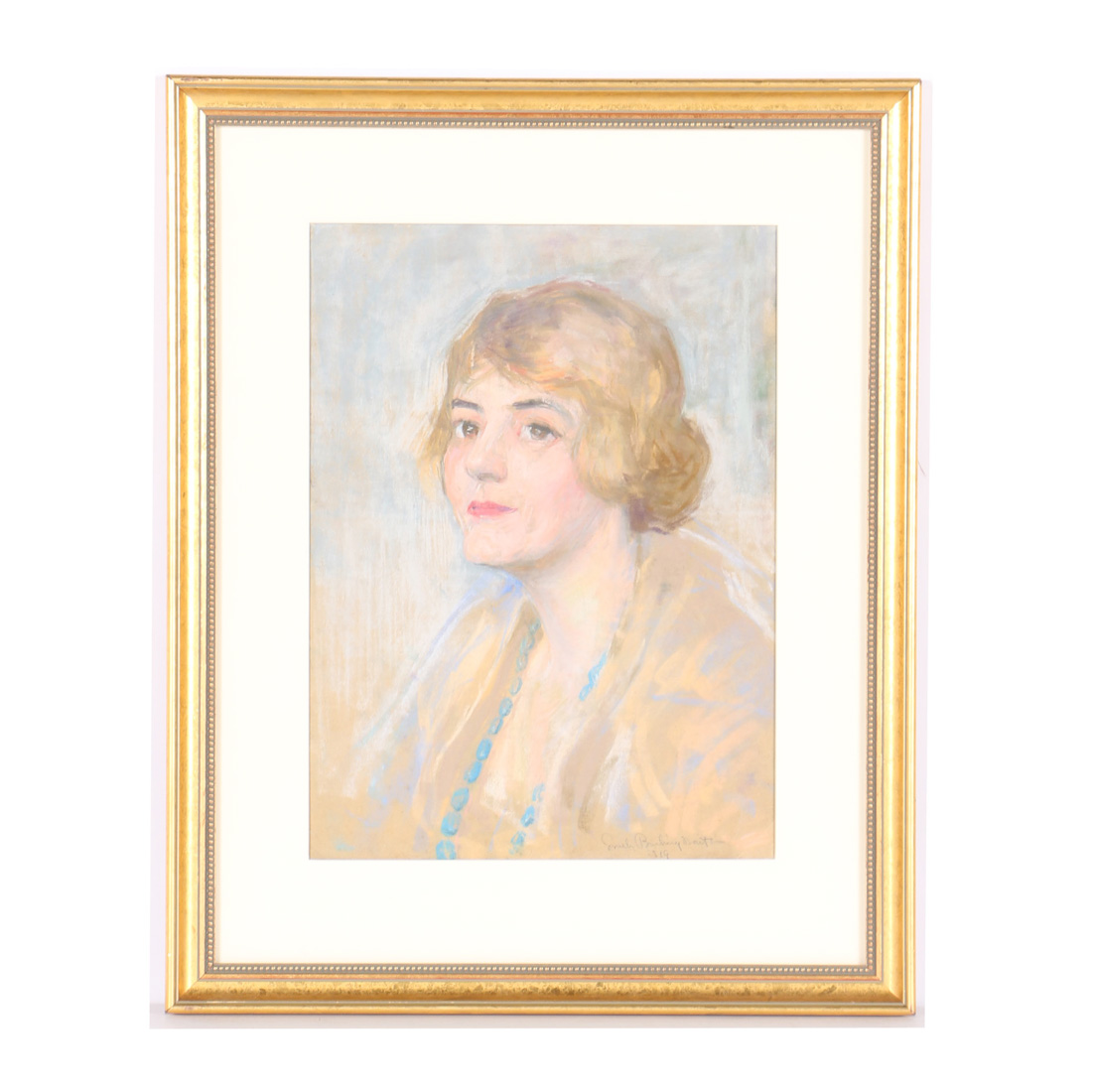 Emily B. Waite Pastel Drawing on Paper Portrait of Woman