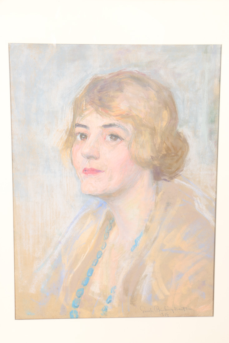 Emily B. Waite Pastel Drawing on Paper Portrait of Woman