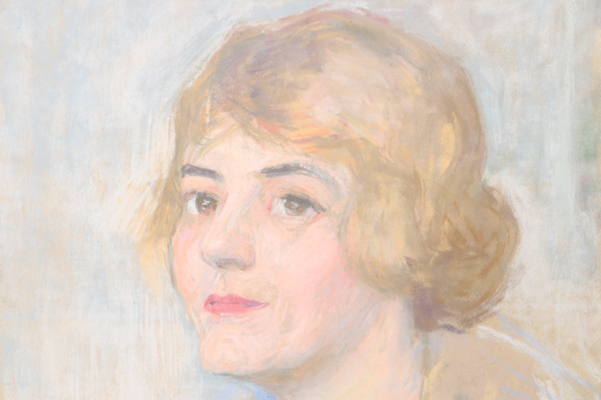 Emily B. Waite Pastel Drawing on Paper Portrait of Woman