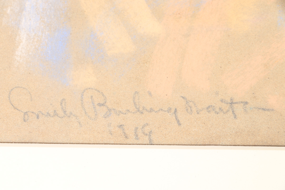 Emily B. Waite Pastel Drawing on Paper Portrait of Woman