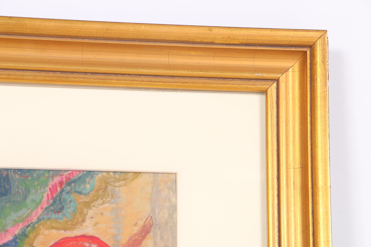 Emily B. Waite Chalk Pastel Drawing of Floral Still LIfe