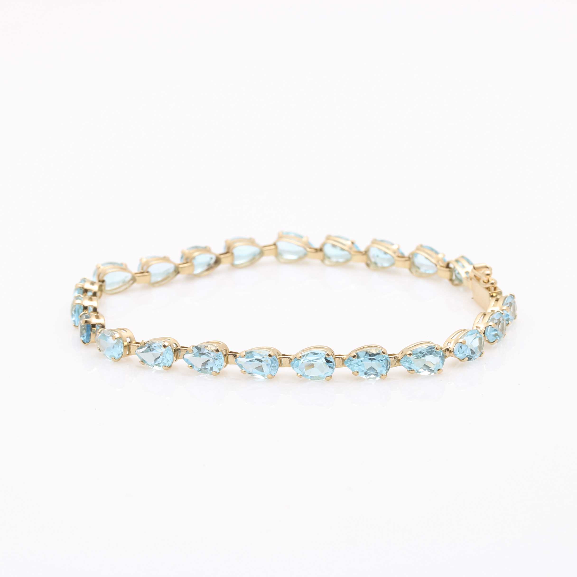 14K Yellow Gold Blue Topaz Demi Parure