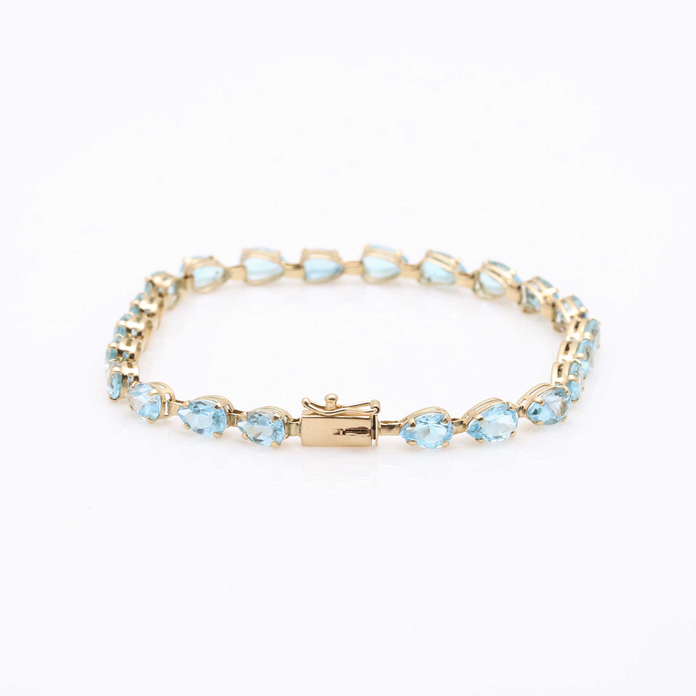 14K Yellow Gold Blue Topaz Demi Parure