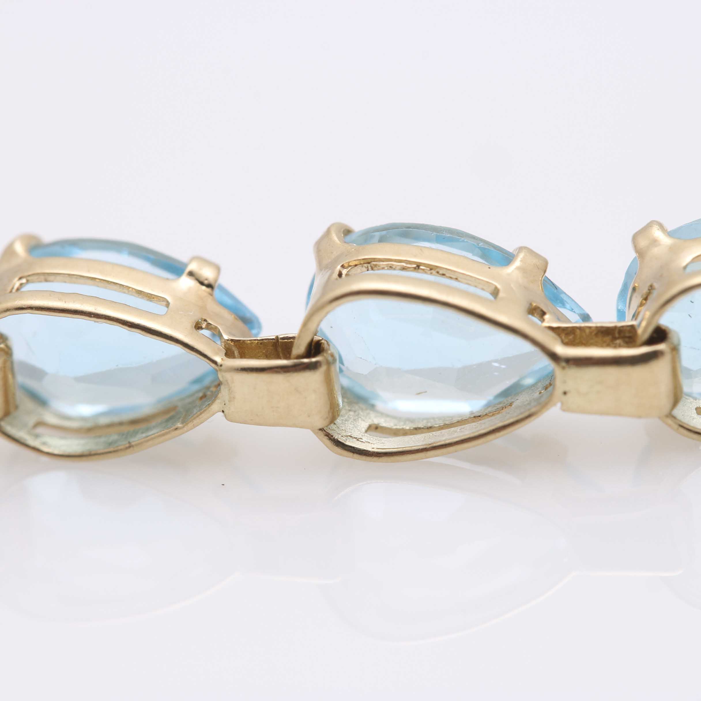 14K Yellow Gold Blue Topaz Demi Parure