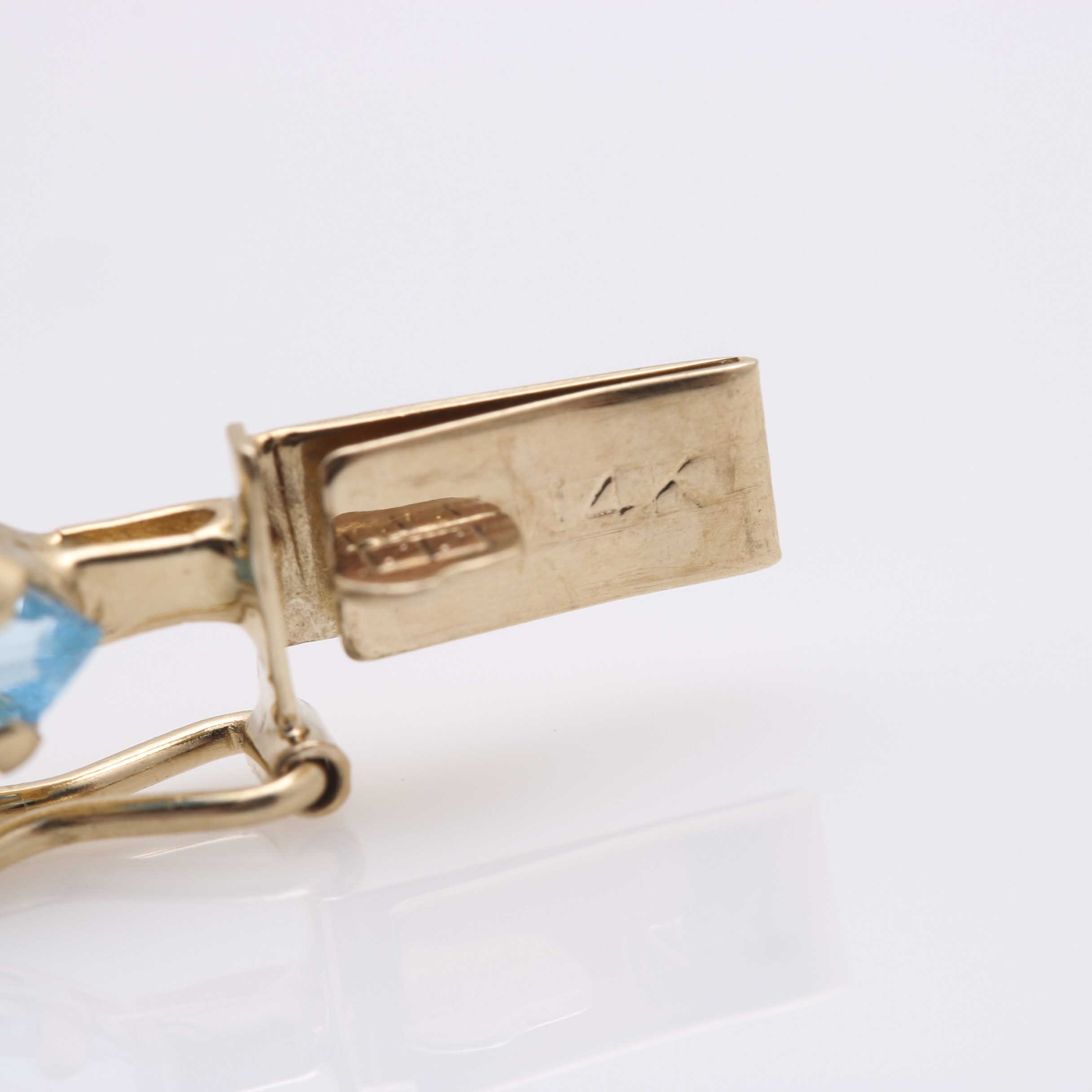 14K Yellow Gold Blue Topaz Demi Parure