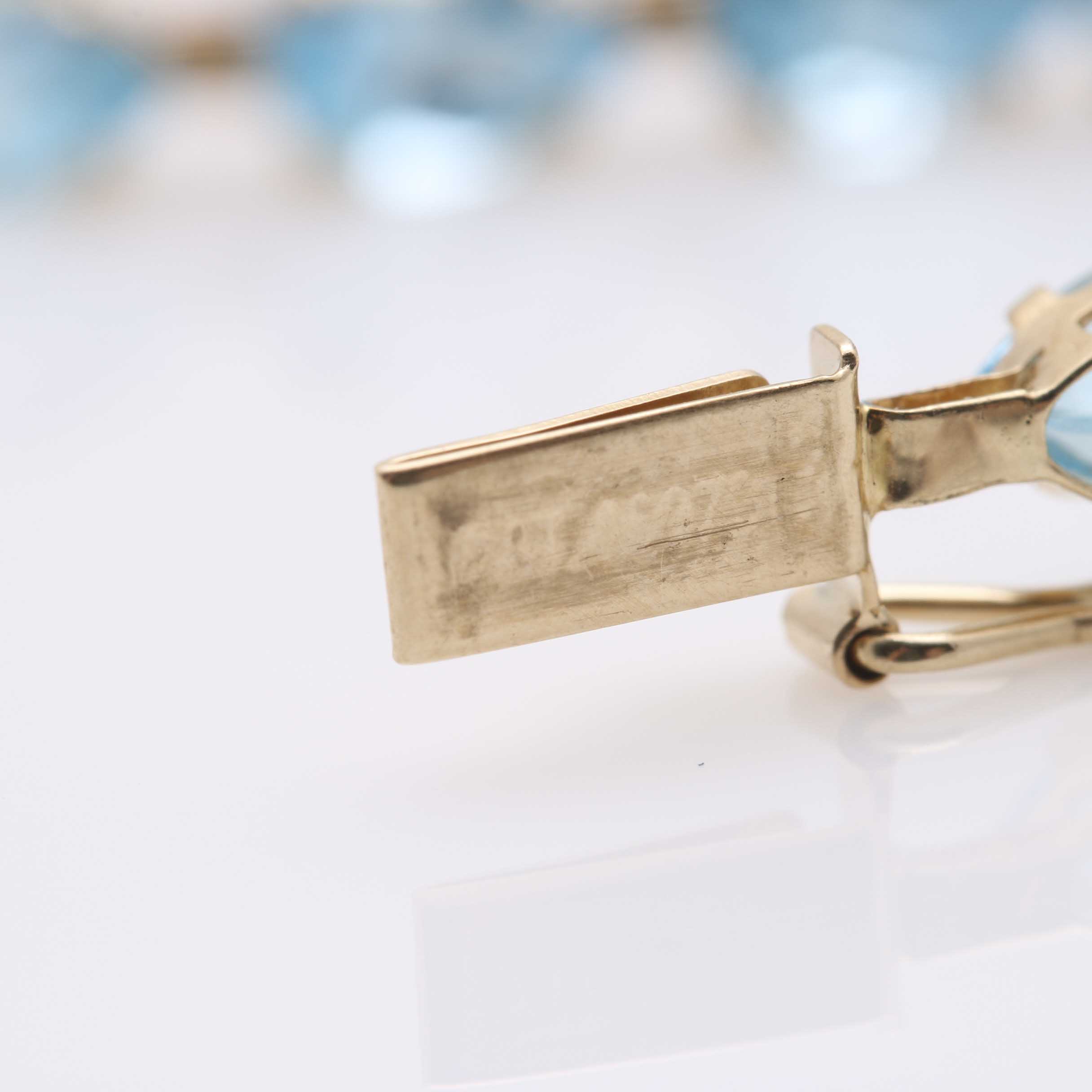 14K Yellow Gold Blue Topaz Demi Parure