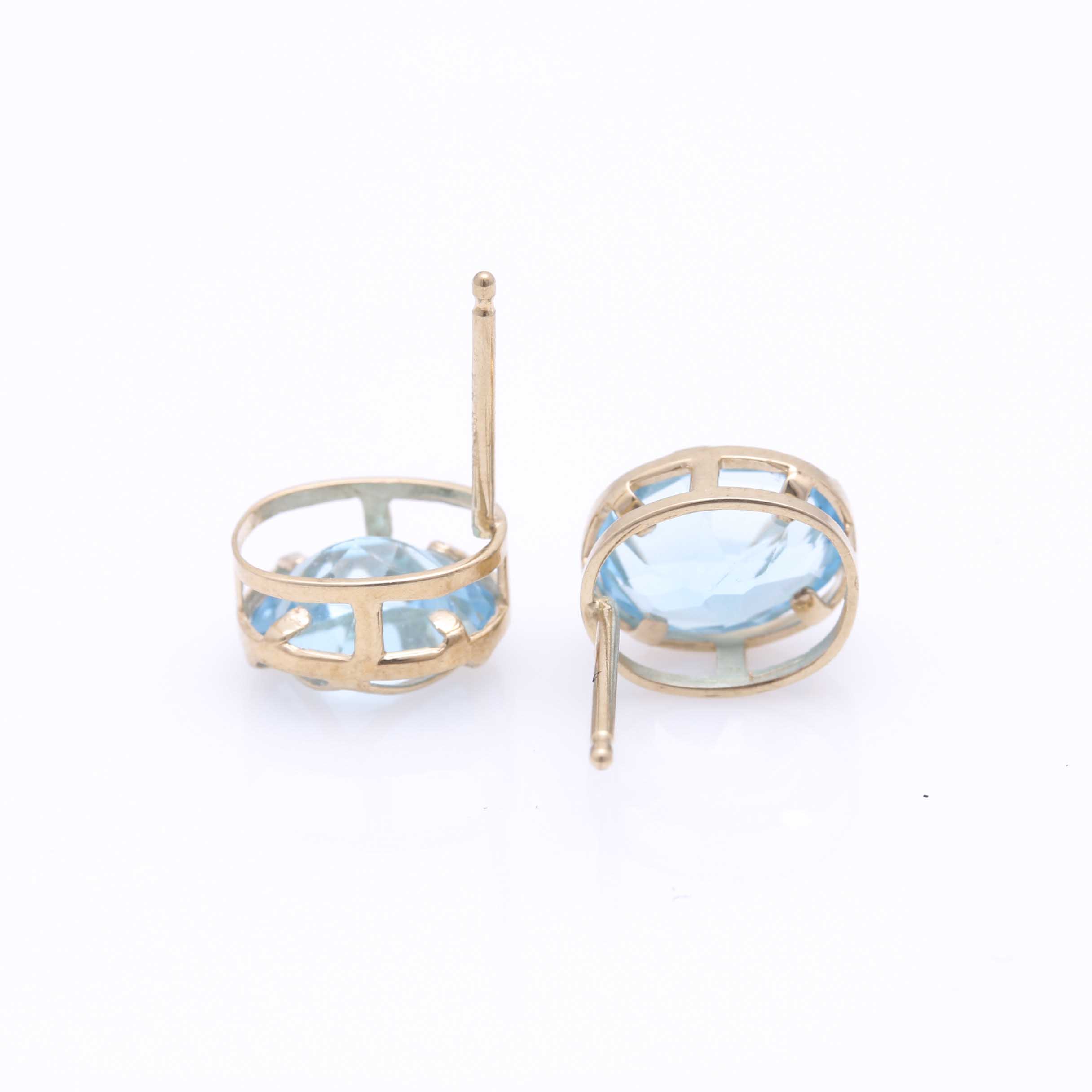 14K Yellow Gold Blue Topaz Demi Parure