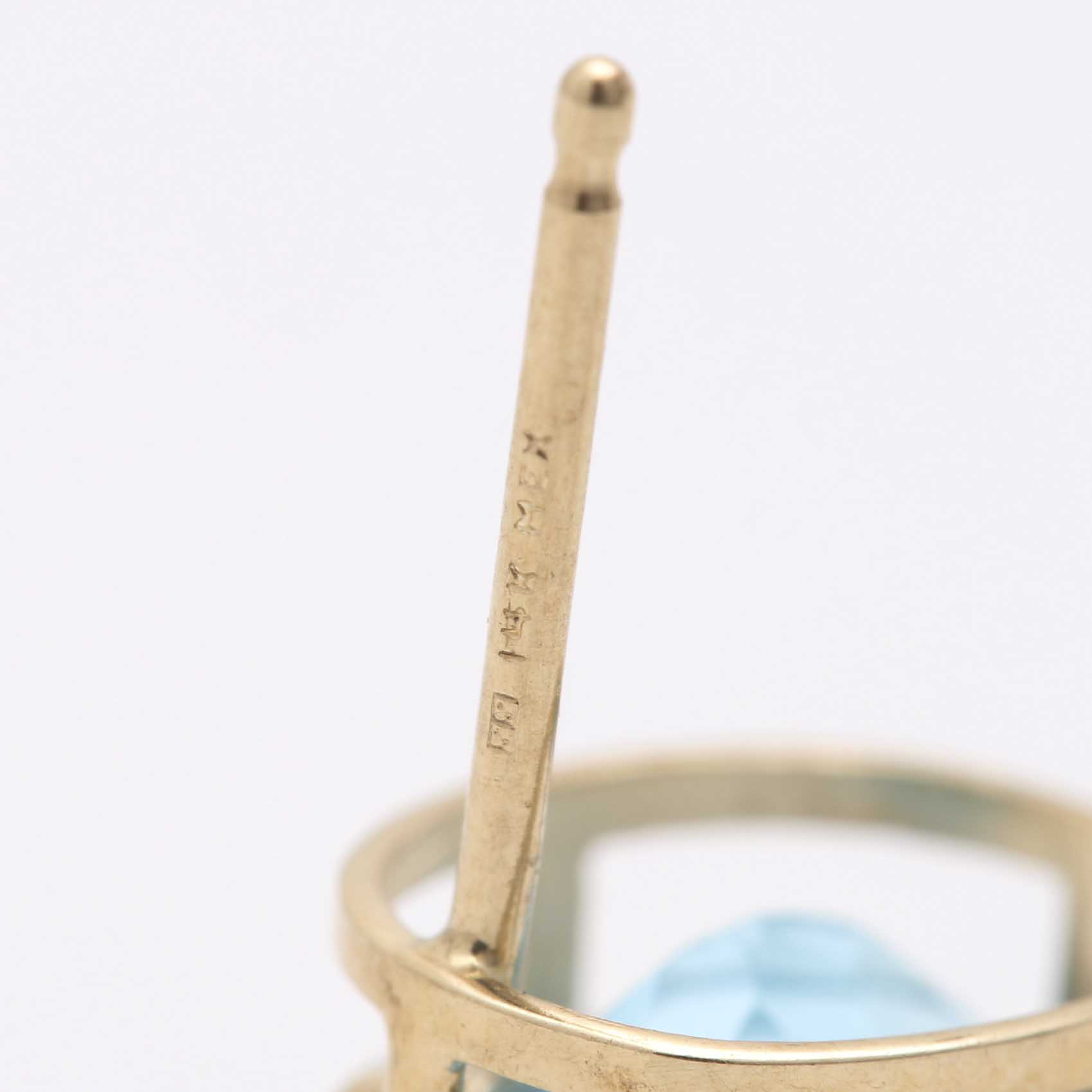 14K Yellow Gold Blue Topaz Demi Parure