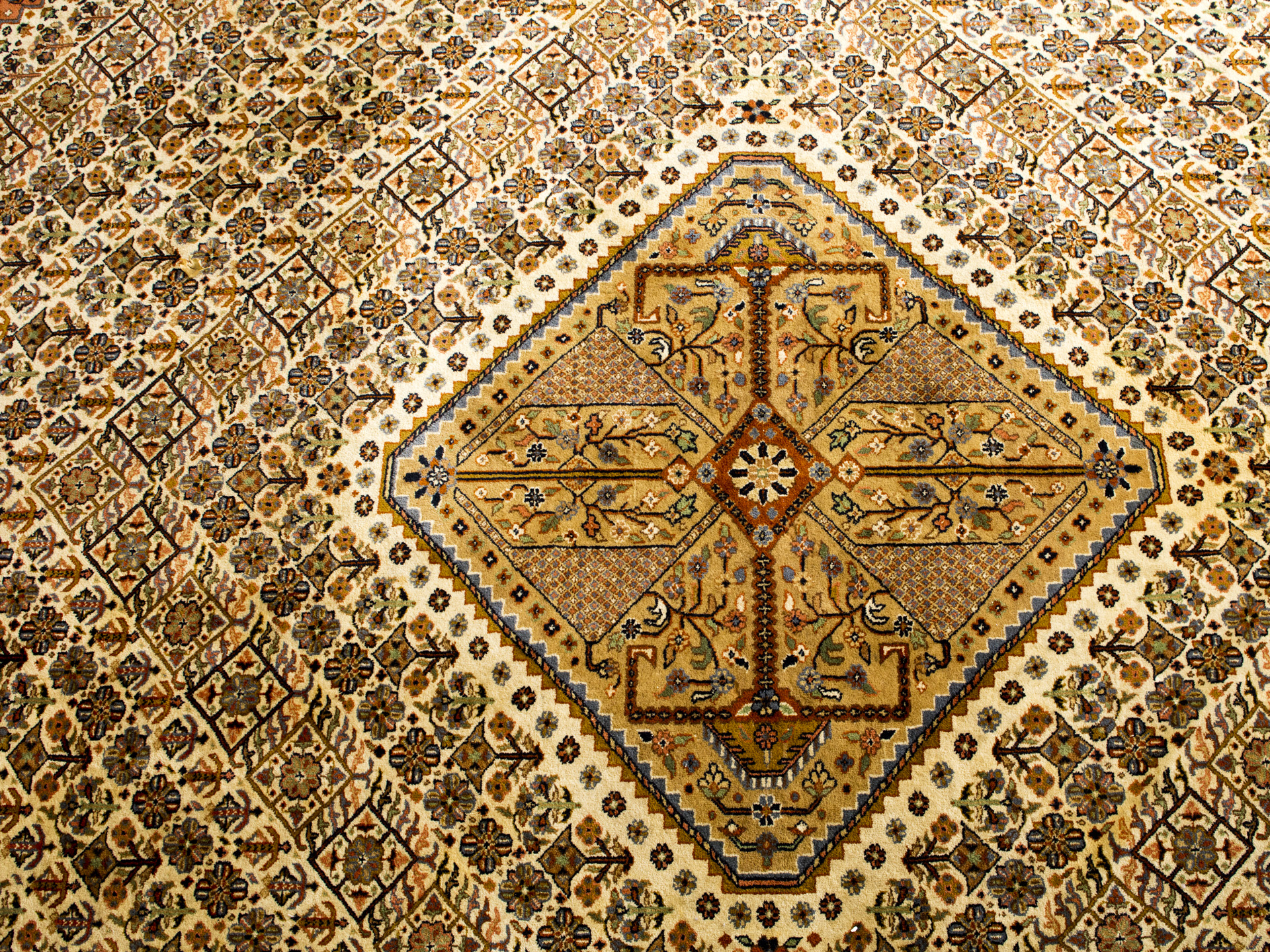 Room-Sized Hand-Knotted Indian Nizam Area Rug