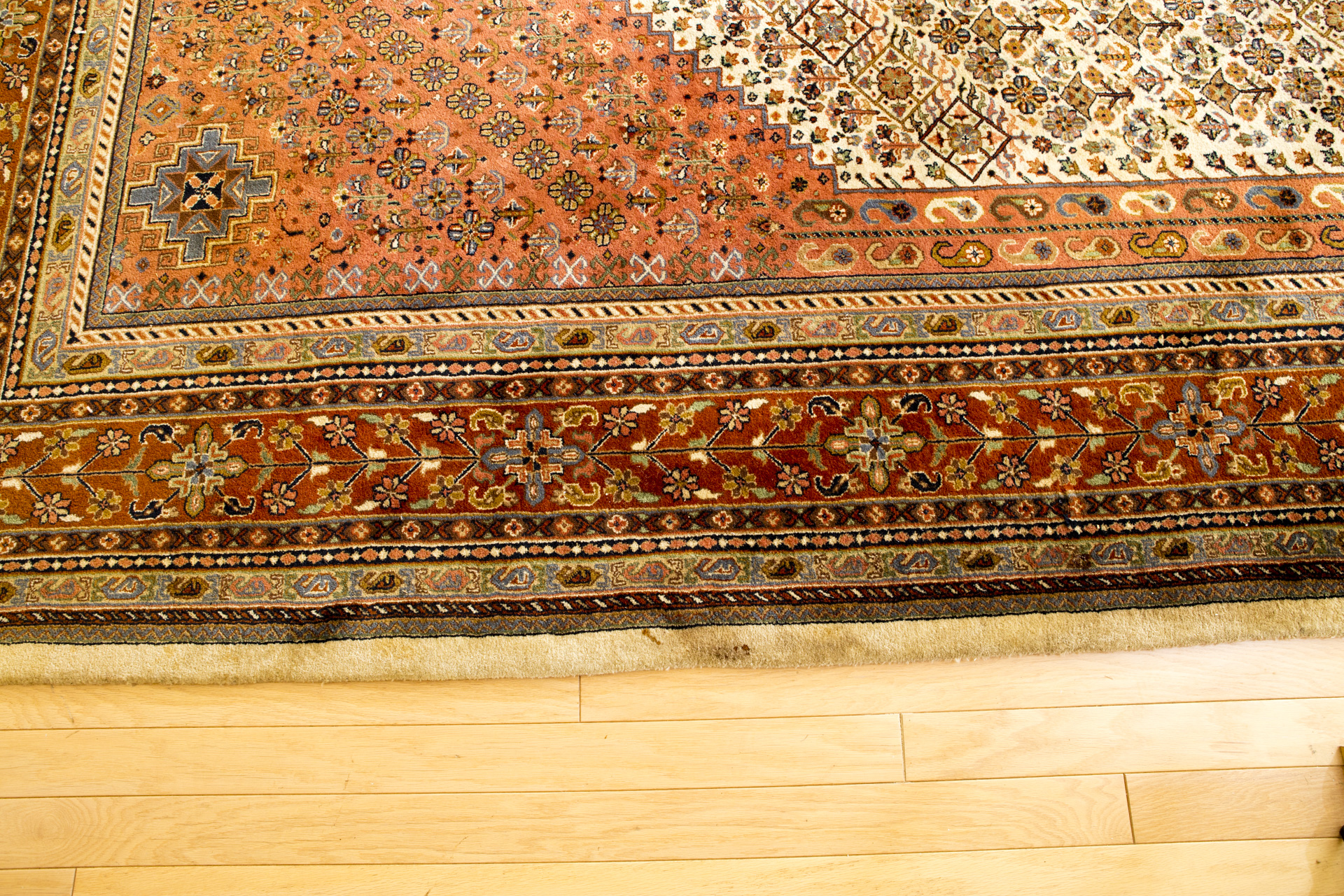 Room-Sized Hand-Knotted Indian Nizam Area Rug
