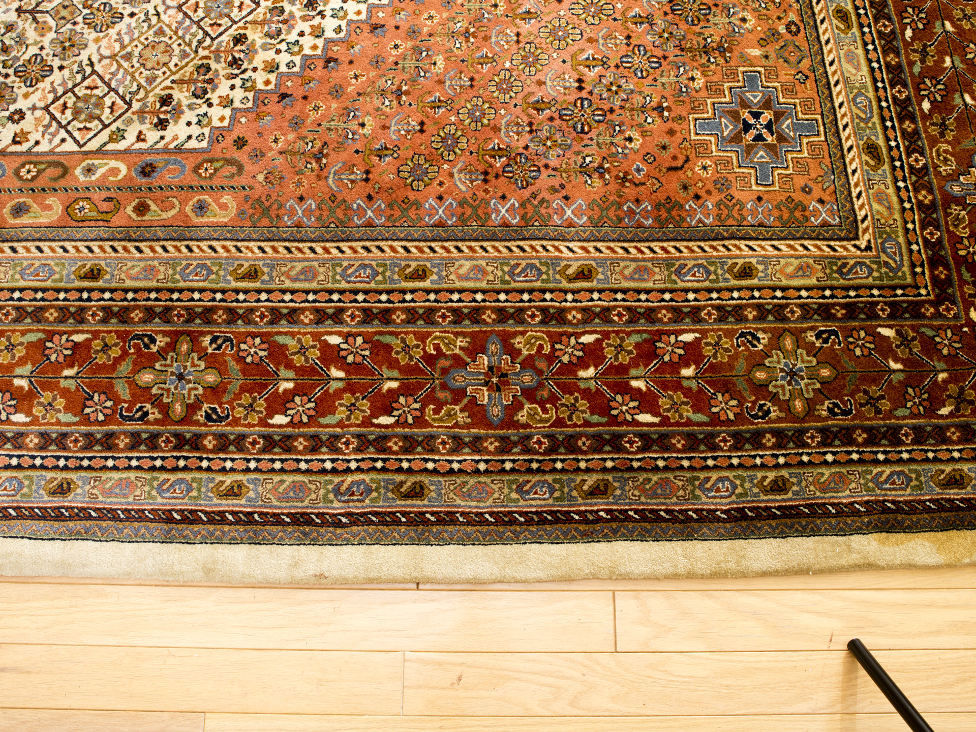 Room-Sized Hand-Knotted Indian Nizam Area Rug
