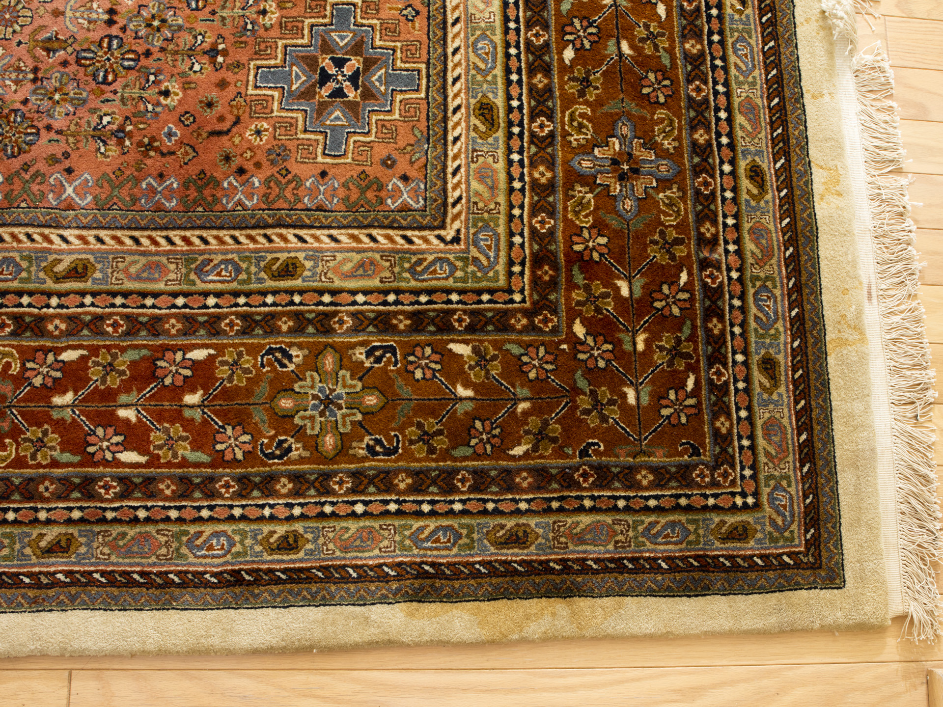 Room-Sized Hand-Knotted Indian Nizam Area Rug