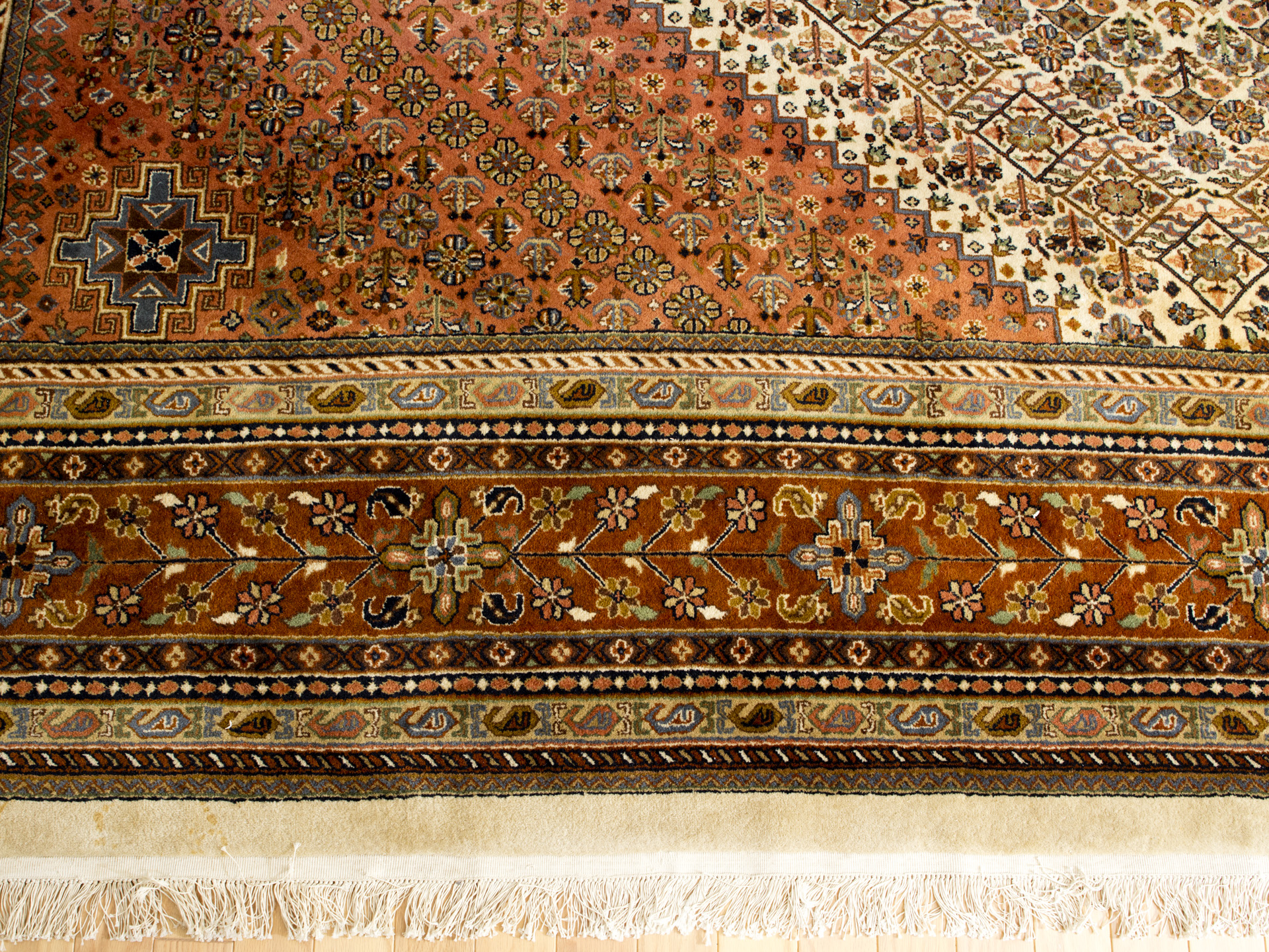 Room-Sized Hand-Knotted Indian Nizam Area Rug