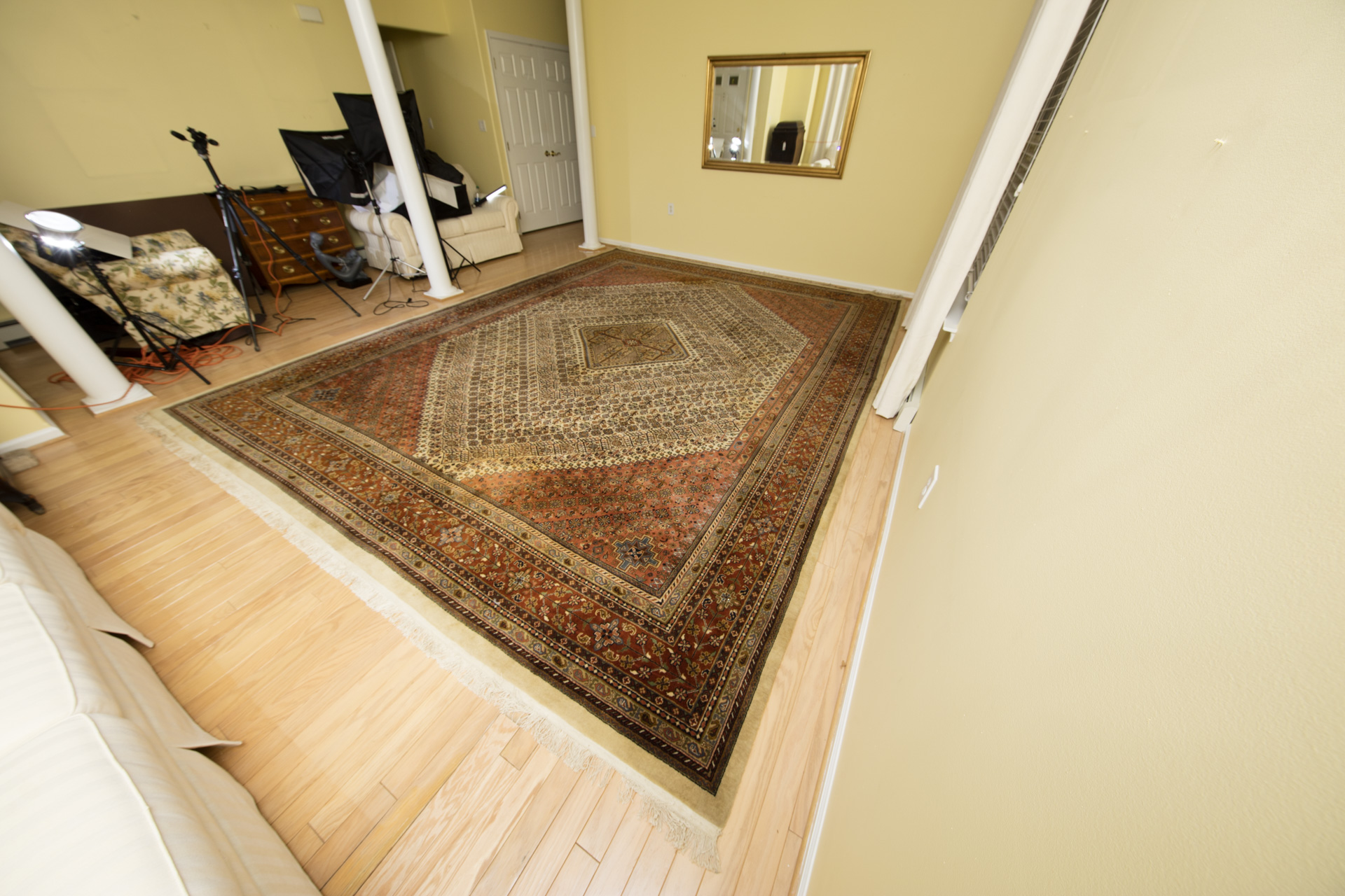 Room-Sized Hand-Knotted Indian Nizam Area Rug