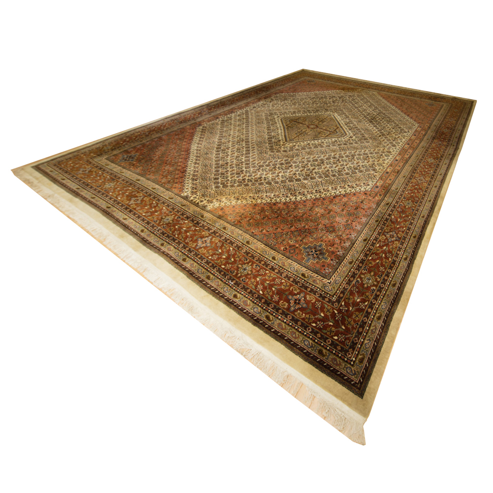 Room-Sized Hand-Knotted Indian Nizam Area Rug