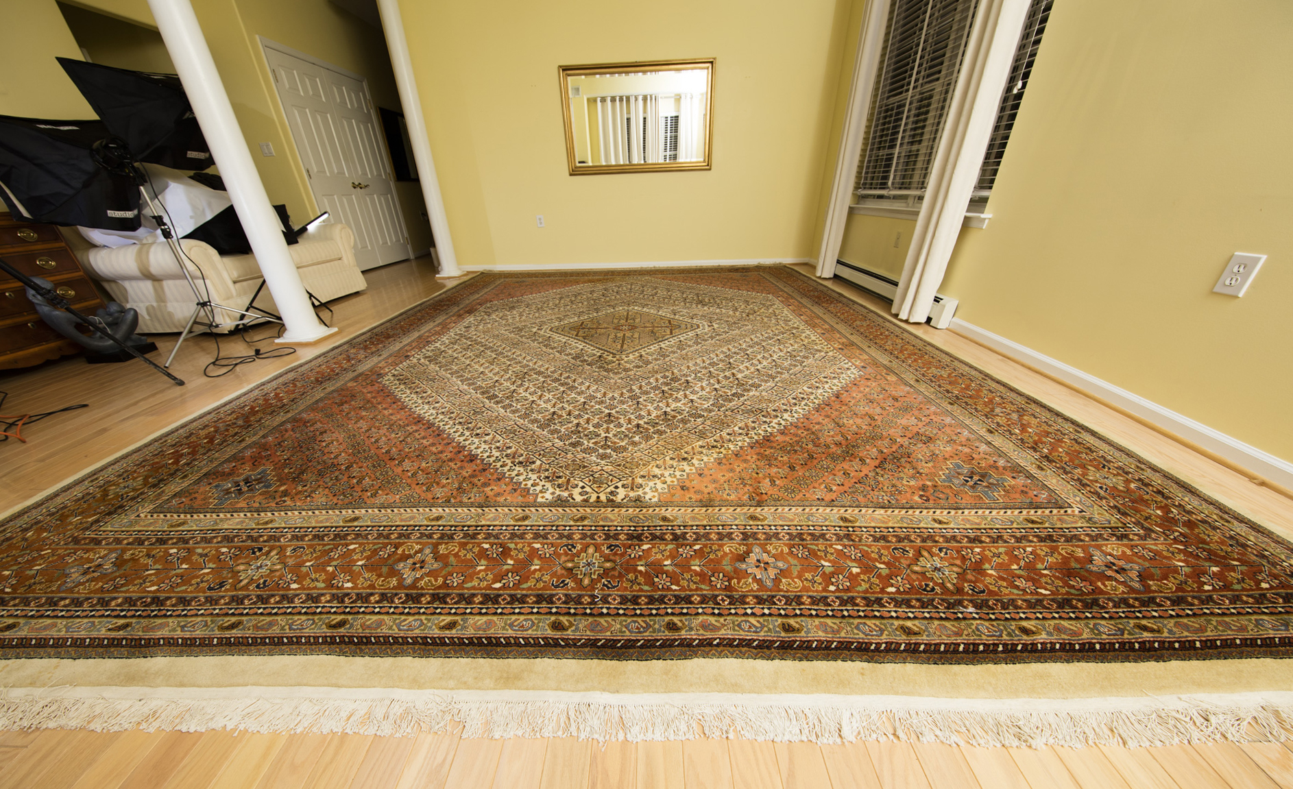 Room-Sized Hand-Knotted Indian Nizam Area Rug